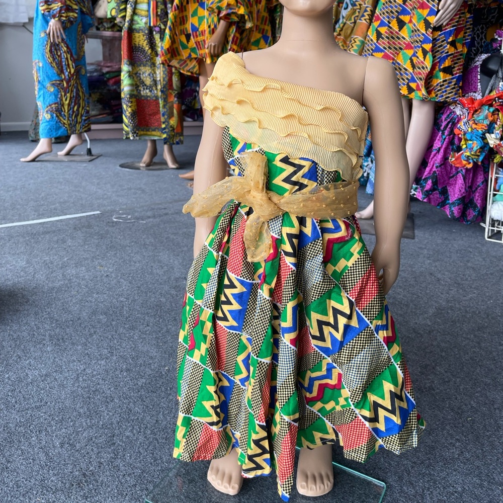 African clothing for kid/child Ankara Kente dress